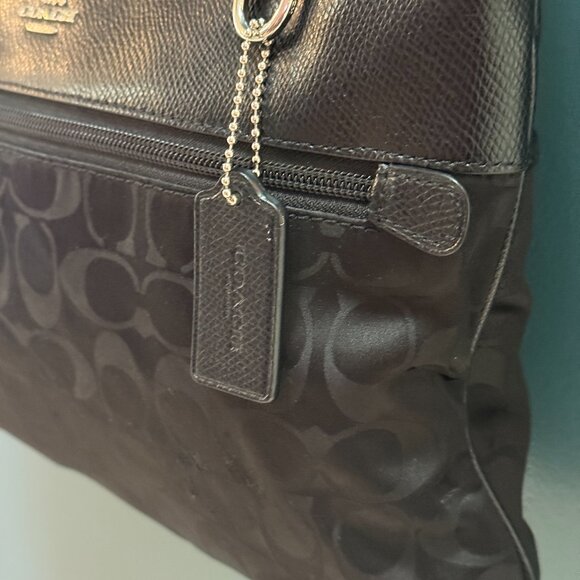 Coach Demi Bag Signature Jacquard Crossbody Black Leather Trim Silver Hardware - Picture 6 of 16